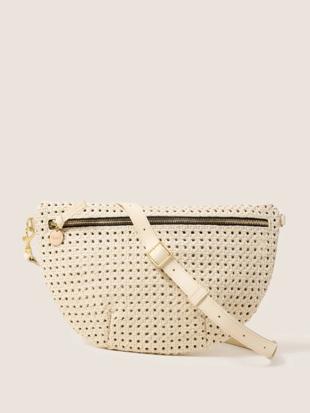 NWOT Clare V. Grande Fanny Crossbody Purse bag New w/o tag CLARE V Rattan Ivory